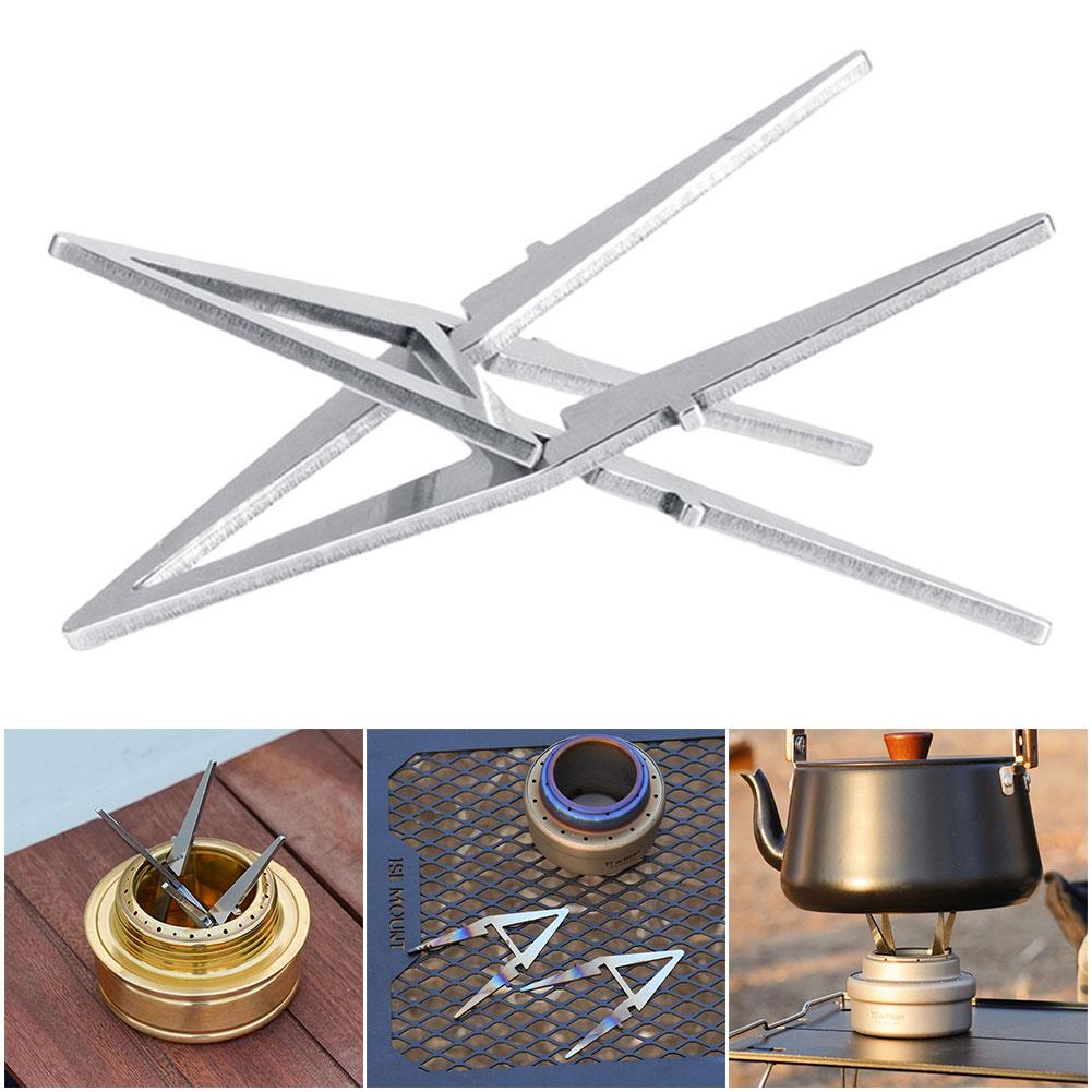 Alcohol Stove Internal Bracket Stainless Steel Portable Alcohol Stove Bracket Outdoor Kettles Holder for Family Picnics