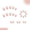 24 Pieces Short False Nail Glossy Oval Coffee Dots Full Cover Press On Nail Fashion Nail Decoration for Daily Party Wear