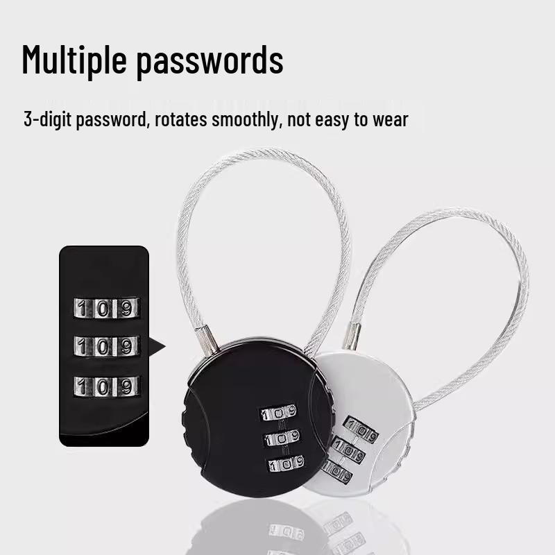 Mini Steel Wire Padlock for Gym, Backpack, Luggage, and Helmet