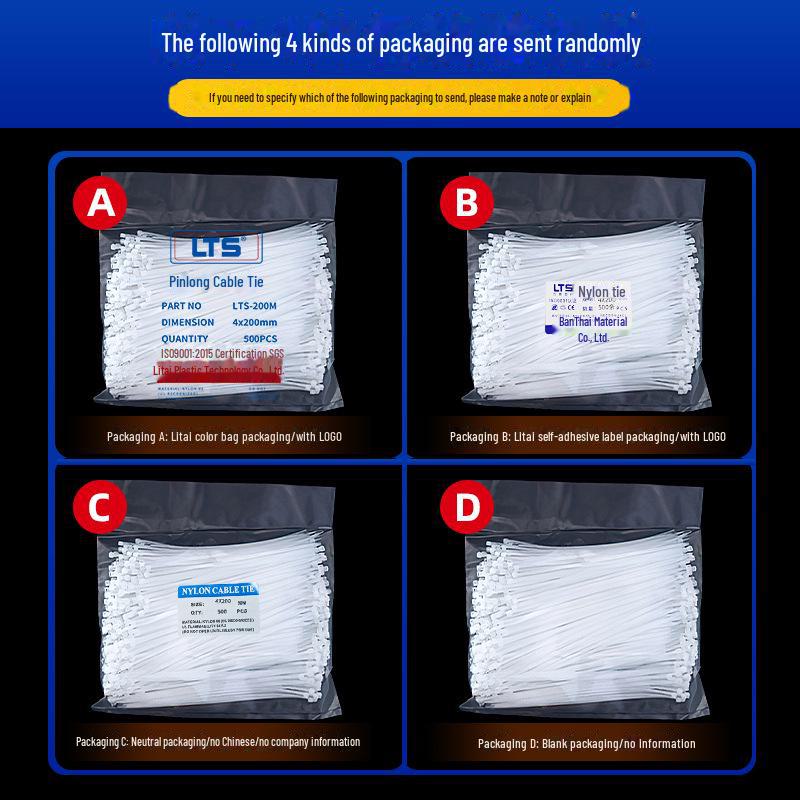 Strong Industrial Self-Locking Cable Ties 4x250mm - Black & White