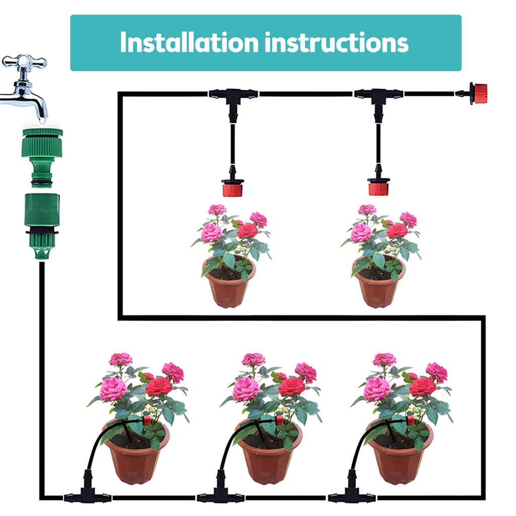 Automatic Drip Irrigation Kits for Garden 25m/82FT Automatic Garden Watering Misting System for