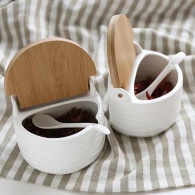 Nordic Ceramic Seasoning Pot Household Seasoning Pot Spice Pot Salt Pot Kitchen Household Seasoning Container Spice Jar