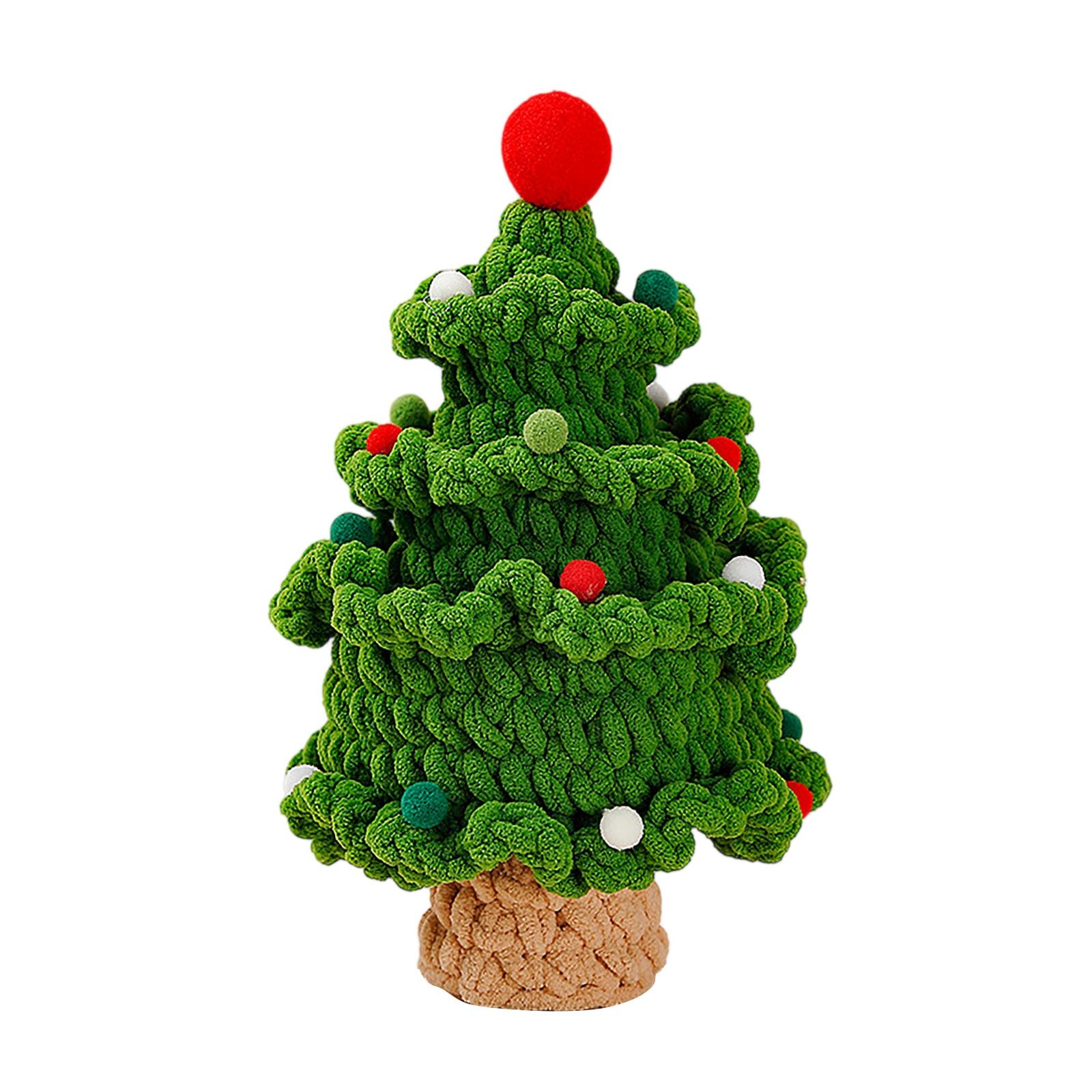 

Handmade Knitted Christmas Tree Ornament Cute Handmade Woolen Weaving Small Christmas Tree Decor for Home,Table,and Gift Display Other
