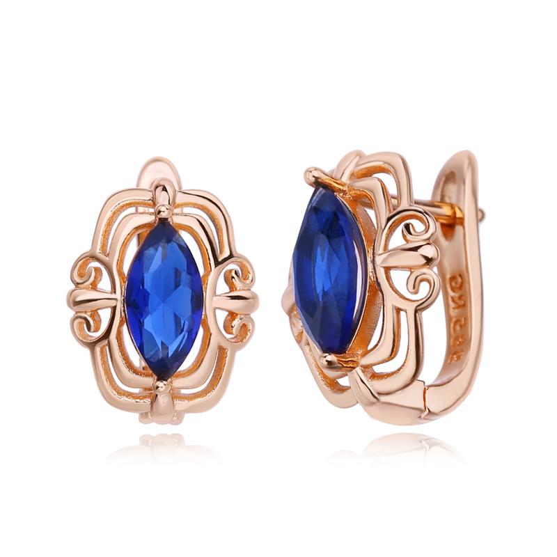 

Серьги-клипсы MINTHA, модные серьги цвета розового золота, свадебные повседневные модные украшения, серьги с синим цирконием для женщин, свадебные серьги A