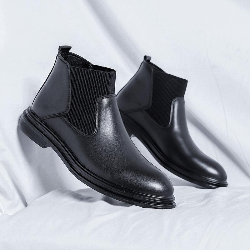 

Ботинки Martin мужские среднего ценового диапазона весна-осень высокие кожаные туфли в британском стиле мужские ботинки-сигареты Chelsea 7511-R 38 чёрный