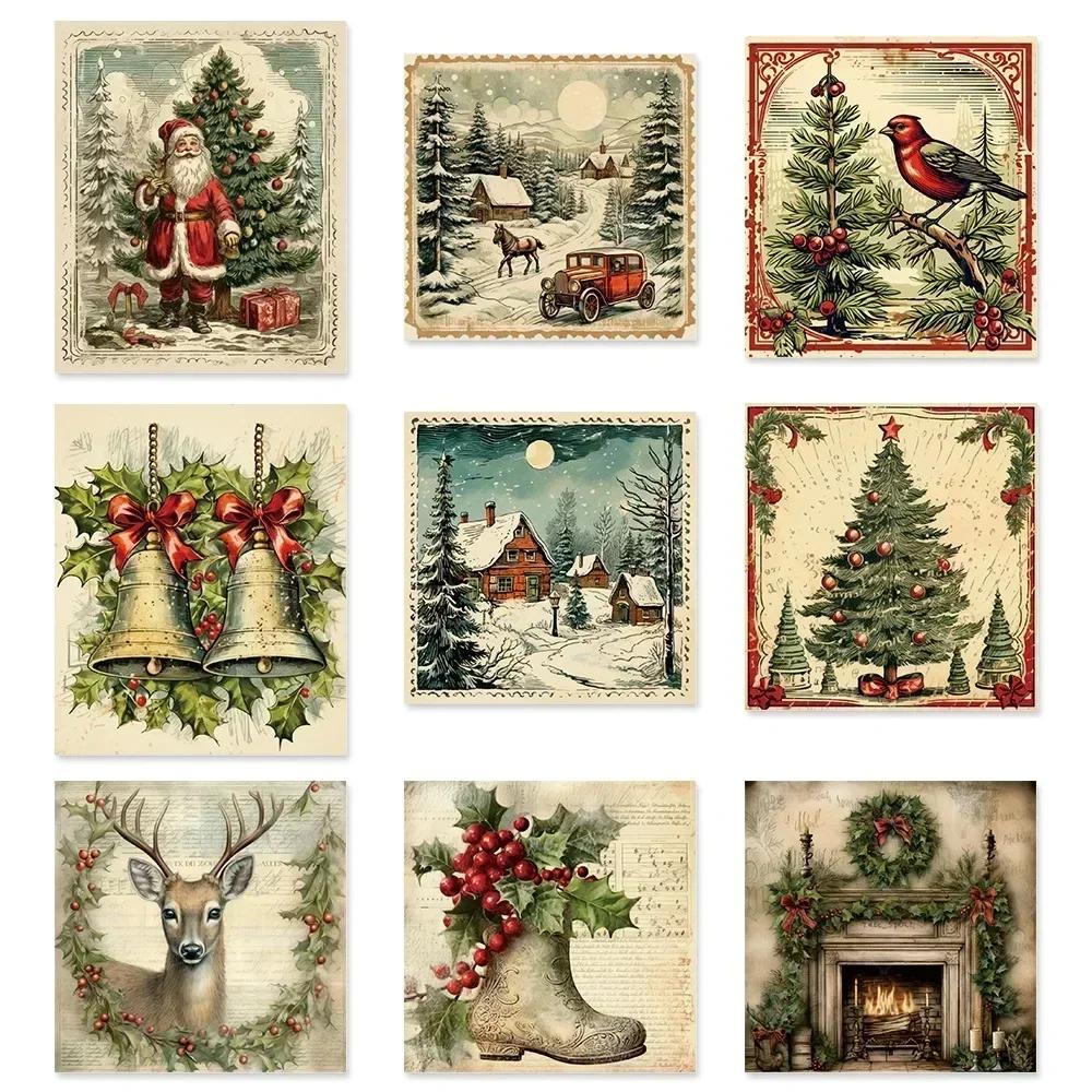 9pcs Merry Christmas Wine Bottle Label Wraps Stickers Xmas Party Decoration New Year Navidad Gift DIY Sealing Stickers Supplies