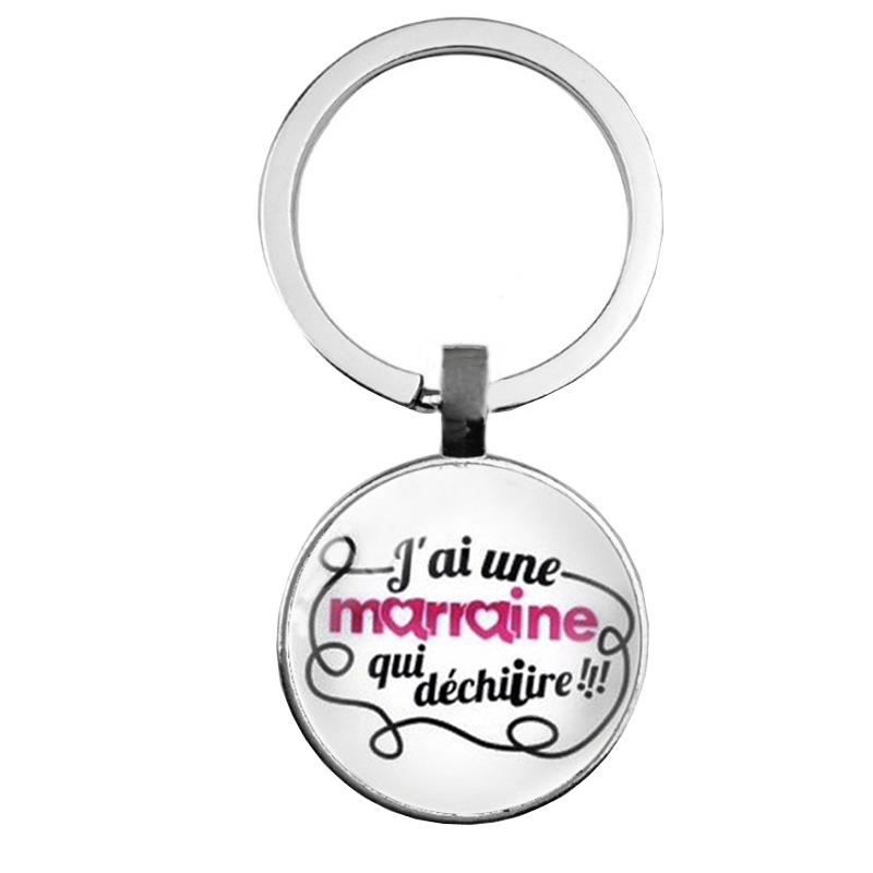 Keychain Accessories Pendant Floral Thanksgiving Text Good Friends Retro Personalized Keychain Gift Pendant