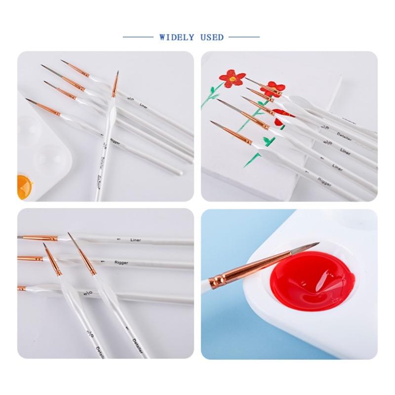 5Pcs Detail Paint Brush for Acrylic Watercolor Gouache Oil Face Painting Model Figurine Artwork Miniature Paint Brush