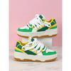 Fashion Platform Sneakers Women Chunky Shoes PU Leather Casual Shoes Ins Board Shoes Lace-up Outdoor Walking Footwear