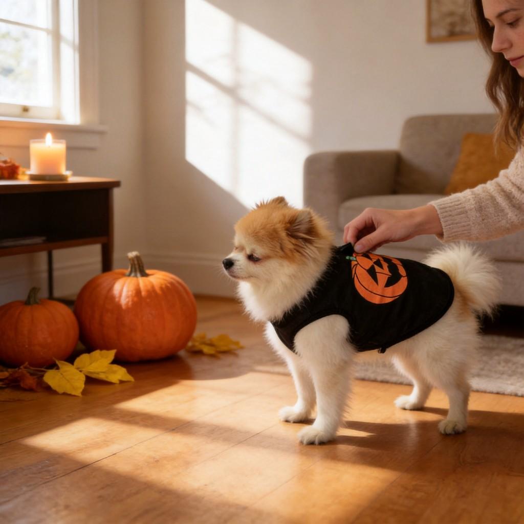T-shirt Costume pour Chien avec Motif Citrouille d'Halloween pour Chiens de Petite à Grande Taille
