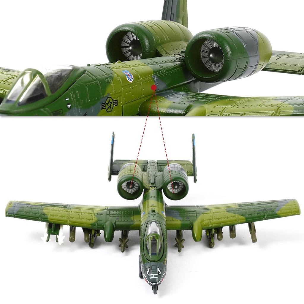 NUOTIE Thunderbolt II Warthog Airplane Model Military Alloy Fighter Aircraft Model A10 Military Aircraft Camouflage Paint Model Collection or Gift for