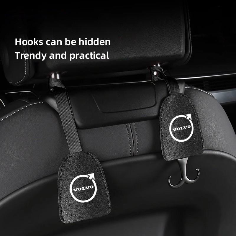 Car Seat Back Hooks PU Leather Interior Accessories For Volvo XC90 V90 V60 XC60 V40 S80 S60 S90 C40 XC40 V70 XC70 C30 C70 EX90