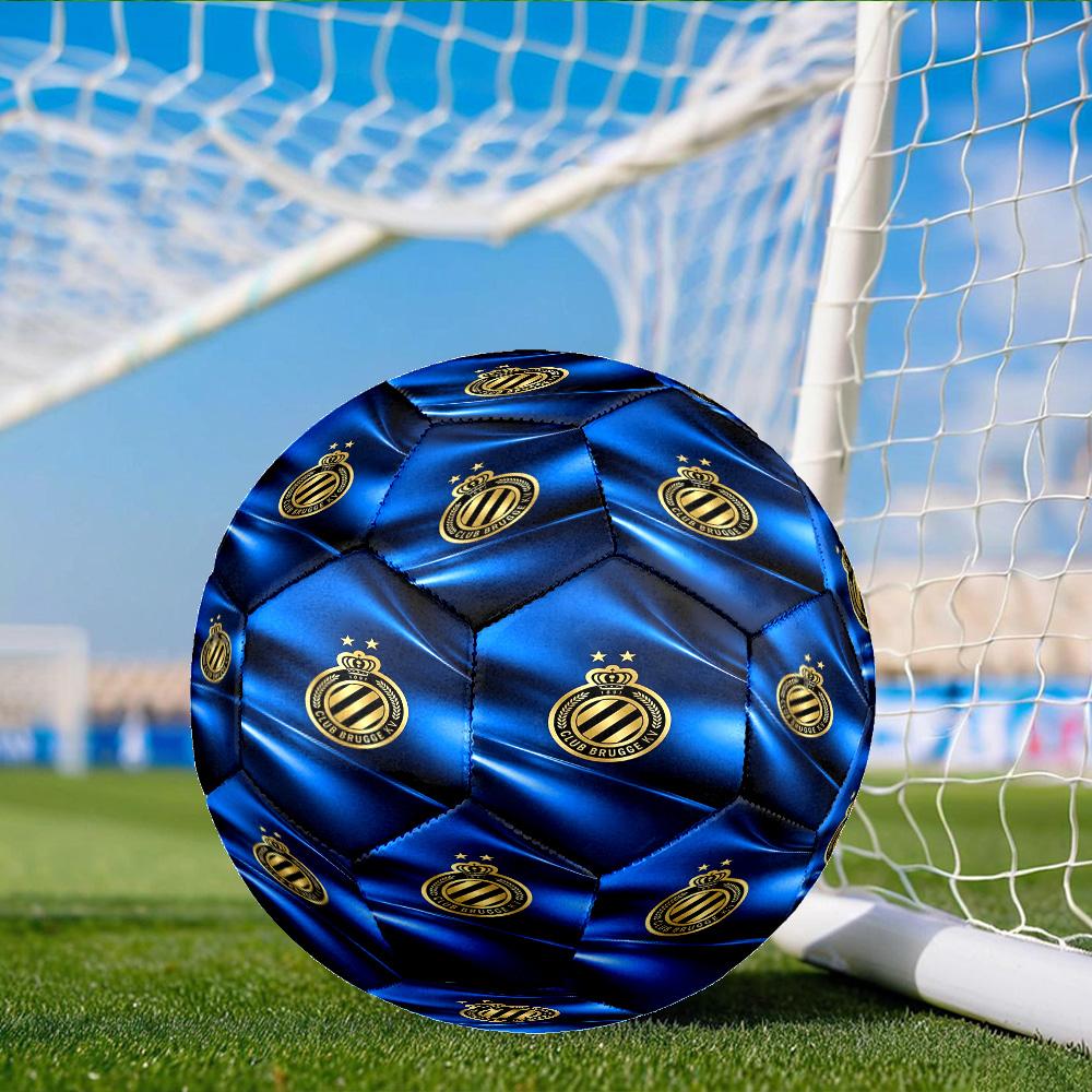 FC Brugge Crest Soccer Ball Size 5 Soccer Ball, Machine-stitched, Soft and Comfortable, Suitable for Training and Matches Fan Gift