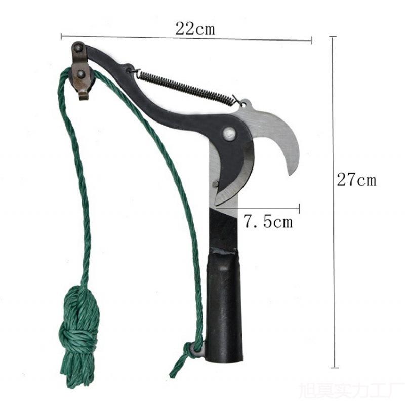 Telescopic High-Altitude Bent Head Pruning Shears with Sturdy Steel, Long-Reach Handle, and Labor-Saving Pulley Design for Gardening. Single Wheel High-Altitude Pruner