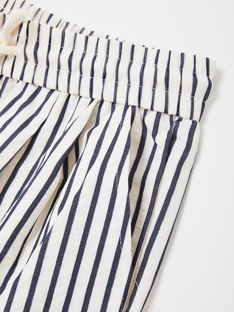 IKALOOK Semi-Wide Fit Striped Elastic Pants Dd1Smpt153