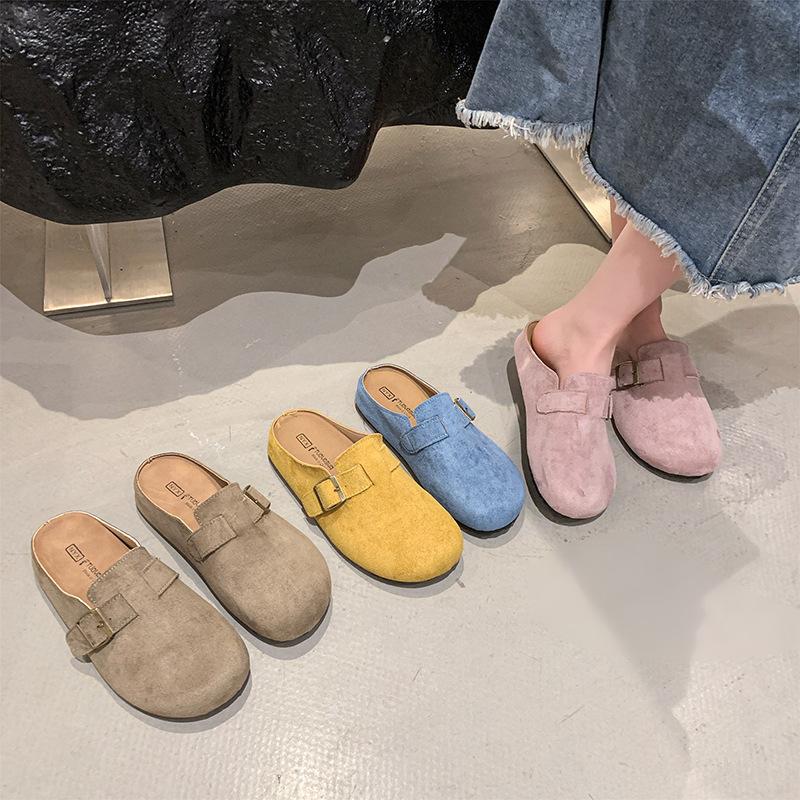 Inner Heightening Bag Head Half Drag Women's Summer New Retro Outer Wear Boken Half Tray Shoes One Pedal Lazy Sandals