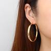 European & American Fashion Geometric Ear Cuff with Copper Curved Exaggerated Large Hoop Earrings
