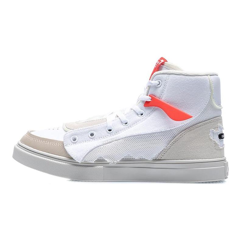Li Ning CF High top Skateboard Shoes Women's Gray White AGCR078-2