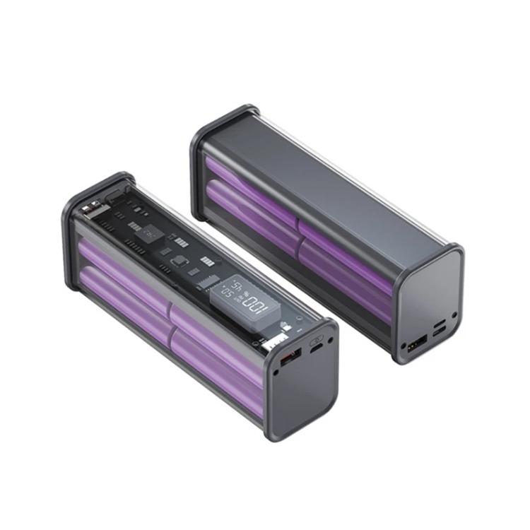 22.5W DIY Battery Charger Case Transparent PD Fast Charging Case Welding For 8PCS 18650 Polymer 20000mAh Battery Charging Box