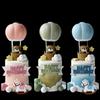 Blue Pink Hot Air Balloon Cake Topper Gender Reveal Party Cake Decoration Kids Boy Girls Birthday Party Supplies Baby Shower