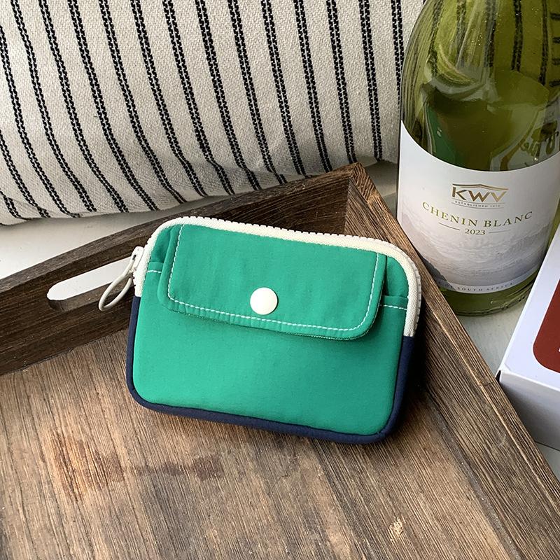 Portable Coin Purse New Solid Mini Cash Wallet Lightweight Canvas Headphone Bag Women Key Pouch Travel Card Holder