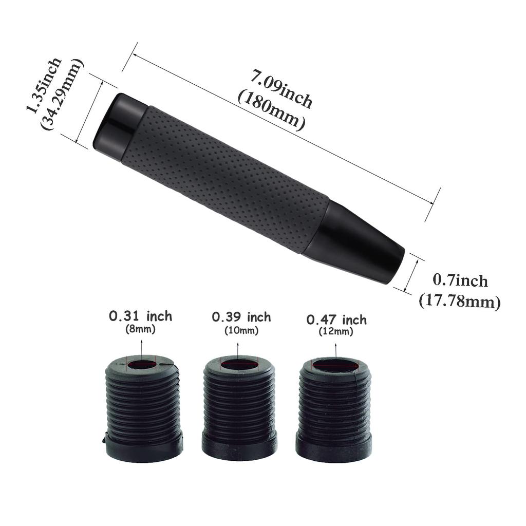 Abfer 180mm Alloy PU Shifter Knob Car Shift Knob Auto Manual Vehicle Universal Car Accessories Interior (Black)