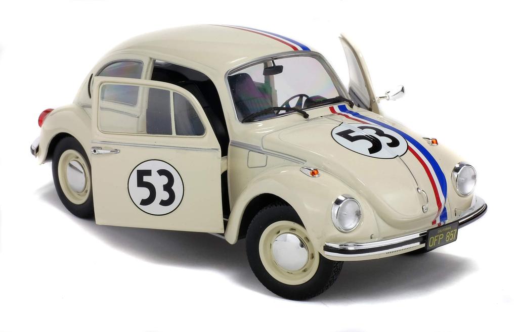 SOLID O Beetle Volkswagen Diecast Car S1800505 Beetle Harvey White 1/18