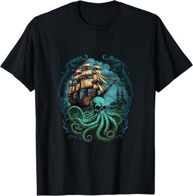 Ośmiornica Kraken Statek Piracki Żeglarstwo Koszulka