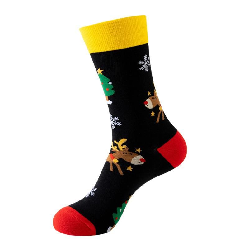 Christmas Stockings Festive Tube Socks Snowman Christmas Tree Stockings Cotton Socks