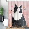 Whimsical Cat Shower Curtain: Adorable Feline With Hearts For A Playful Bathroom Decor