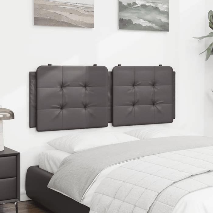 VidaXL Coussin de Tête de Lit, Oreiller Rembourré de Tête de Lit, Accessoire de Lit de Chambre à Coucher Intérieur, Gris 120 374853