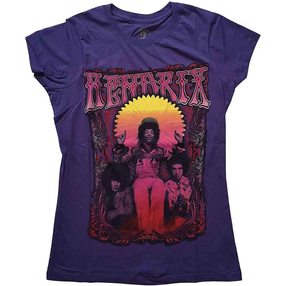 Jimi Hendrix T Shirt Karl Ferris Wheel Official Womens Skinny Fit Purple XS M