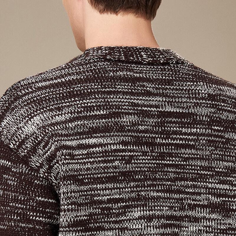 Antonio Herren Strickjacke mit Melange-Design, dick gestrickt