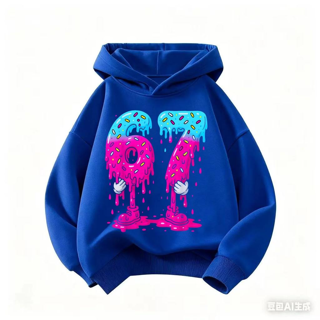 Autumn SIX SEVEN Funny Children Hoodies Level 67 Chaos Hooded Sweatshirt Kids Boy Girl Streetwear Graphic Casual Sport Pullover