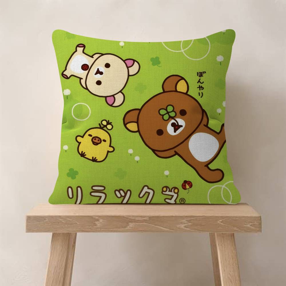 Popular Character Cute R-Rilakkuma Anime Pillow Cover For Bedroom Room And Living Room Sofa Decorative Cushion Cover