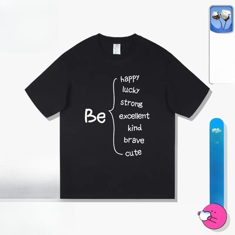 

Heavy Cotton Printed Short Sleeves want To Be Fun Text Tshirt Pure Cotton Summer Tshirt Unisexs and Womens Fashion Trend S