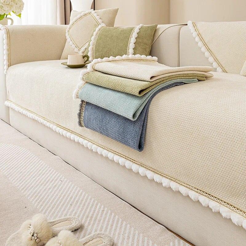 Four Seasons Universal Non-slip Cover Towel Modern Simple Sofa Cover New  Cushion Chenille Sofa Cushion