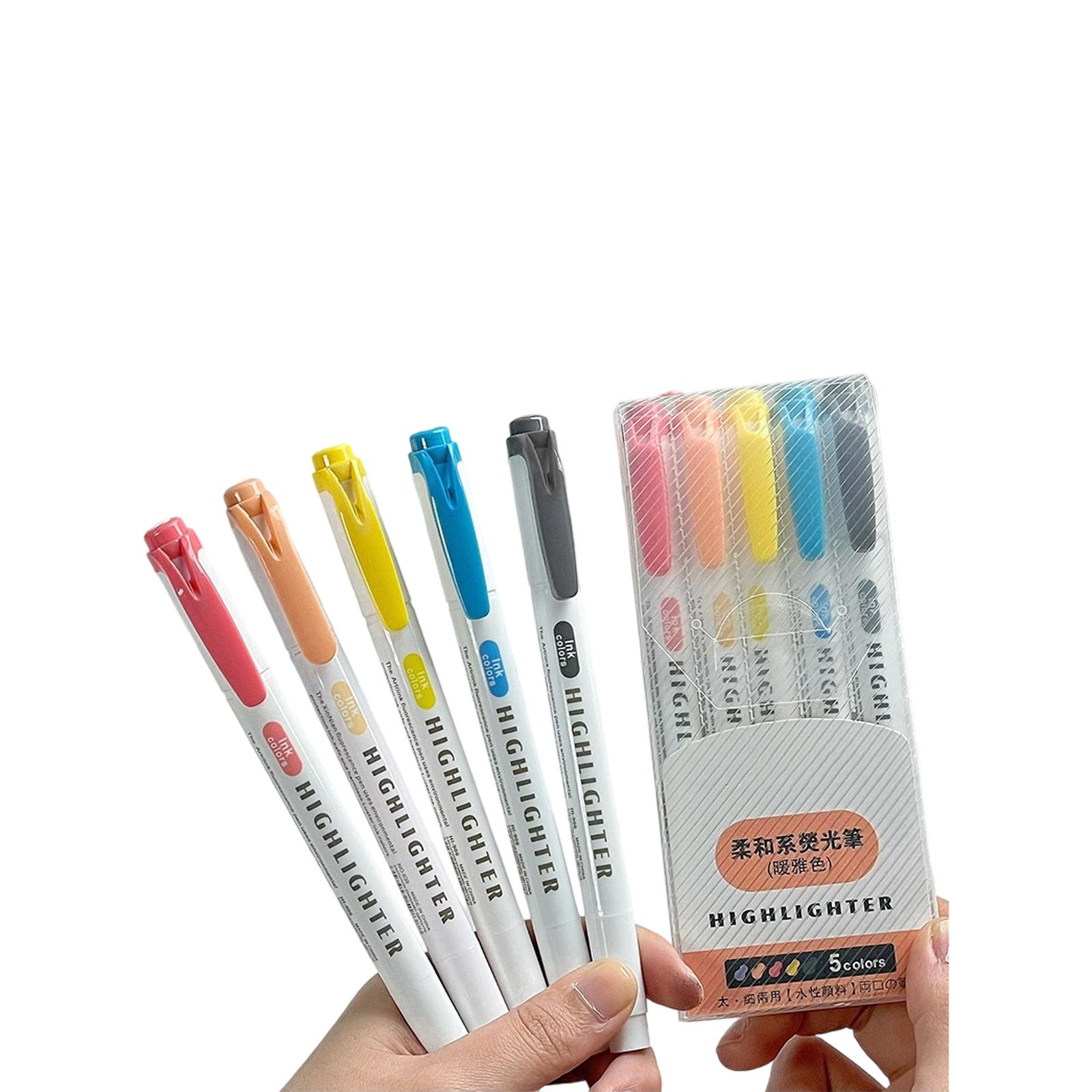 

5/15 шт. Двусторонние маркеры-хайлайтеры Флуоресцентные маркеры-хайлайтеры Быстросохнущие для скрапбукинга Календарь Журнал Блокнот 3