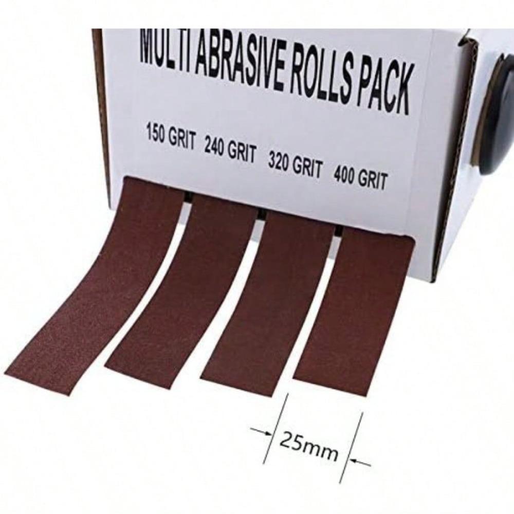 LYFJXX Abrasive Paper 4pc Sandpaper Variety Pack-150 240 320 400 Grit With Dispenser Drawable Emery Cloth Roll Metal Glass Carpentry Sanding Paper