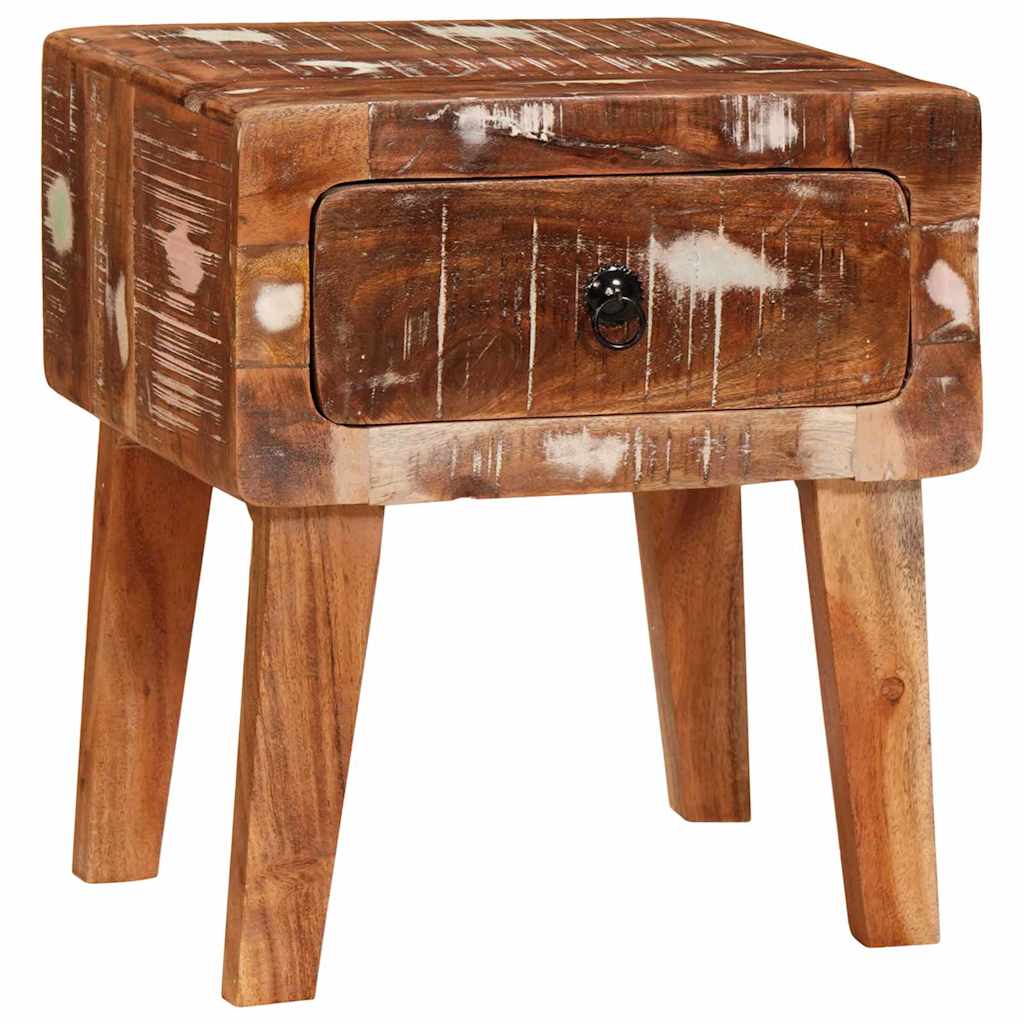 Side Table Brown 40 X 32 X 46 Cm Solid Reclaimed Wood
