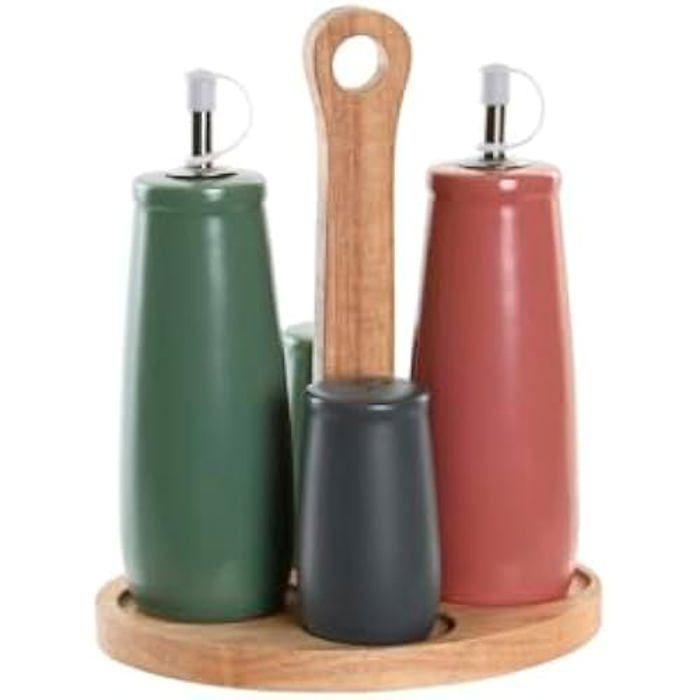 Set à assaisonner - DKD HOME DECOR - Standard - Bois de caoutchouc - Grès - 45 x 58 x 27,5 cm