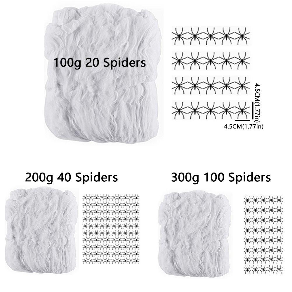 Gothic Style Stretchy Spider Web Cotton Scary Spider Web Decor Kit Haunted House Props