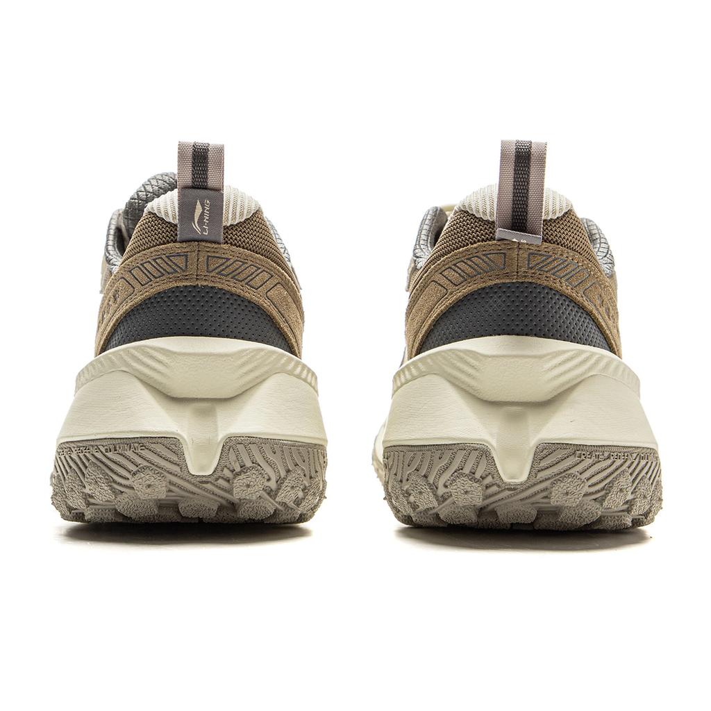 Li Ning Youxia Sports Versátil Antiderrapante Resistente ao Desgaste Cano Baixo Sapatos Casuais Unissex Casuais Cinza Marrom AZGV051-2