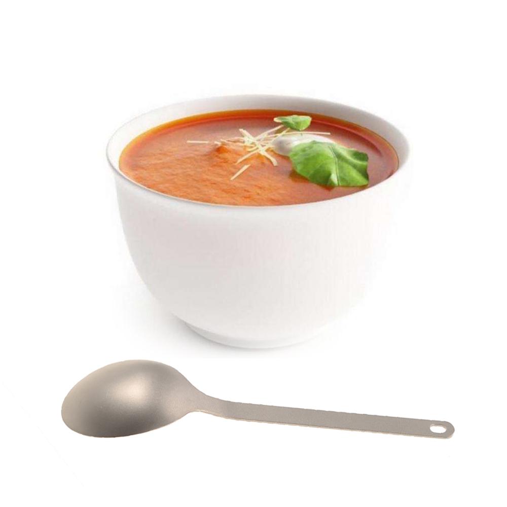 TOMSHOO Titanium Tableware Dinner Spoon Cutlery Flatware for Home Outdoor Camping Titanium Dinner Spoon