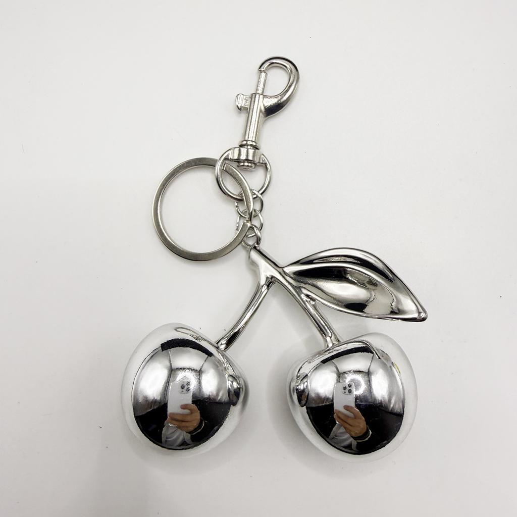 Bag Charm For Brand Handbag Shoulder Bags Mirror Face Silver/Gold Cherry Pendant Women's Wallet Keychain Accessories Gift