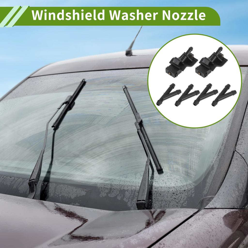 HOPESPANNER TOYOTA Compatible with 07-13 Black Front Window Nozzle 8538112300 Windshield Washer Nozzle Set