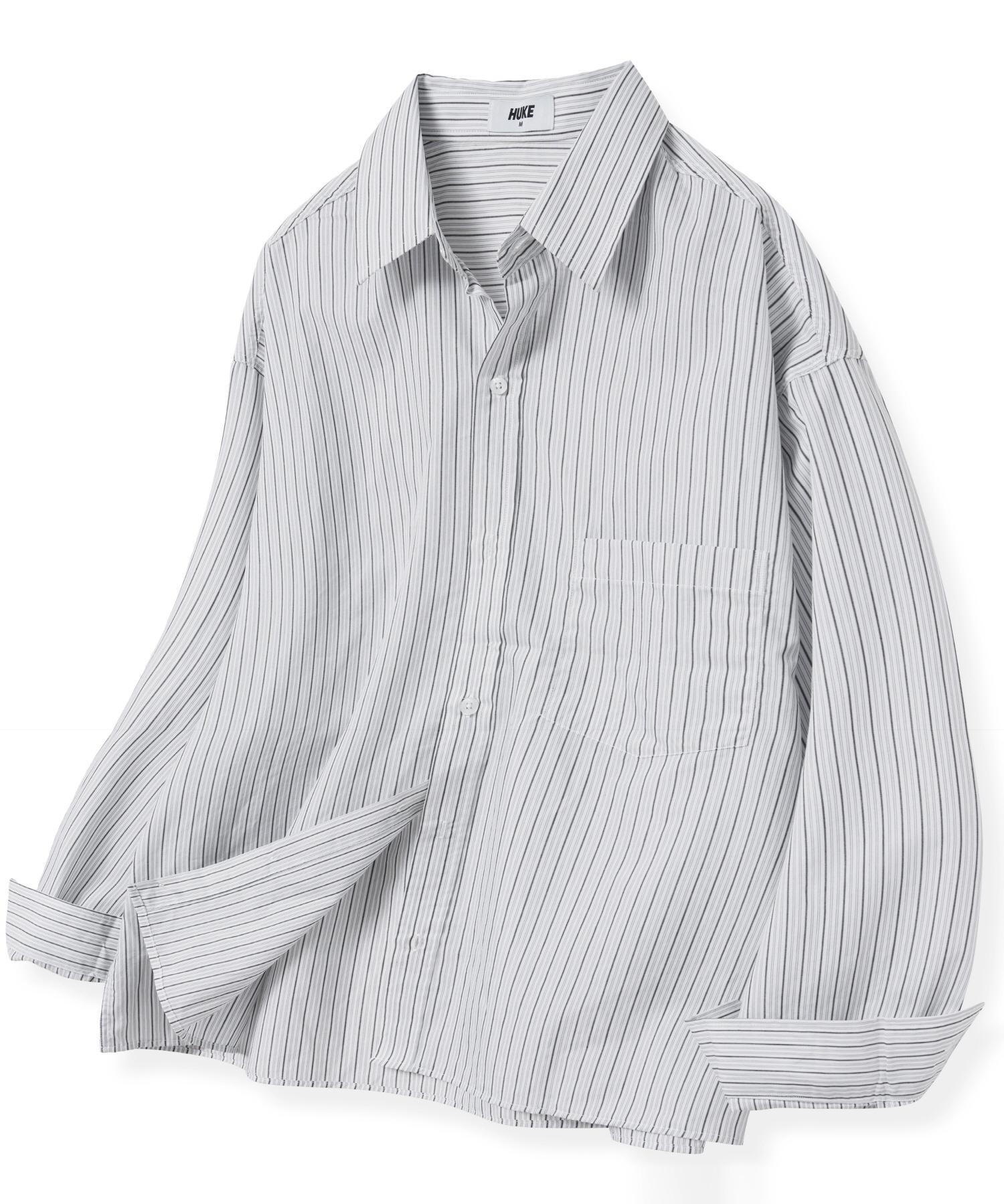 Hook The City Striped Shirt (Charcoal Black) S