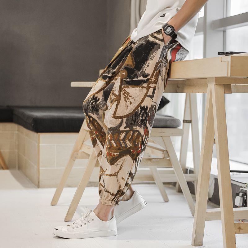 

Мужские повседневные свободные шаровары с принтом в китайском стиле M