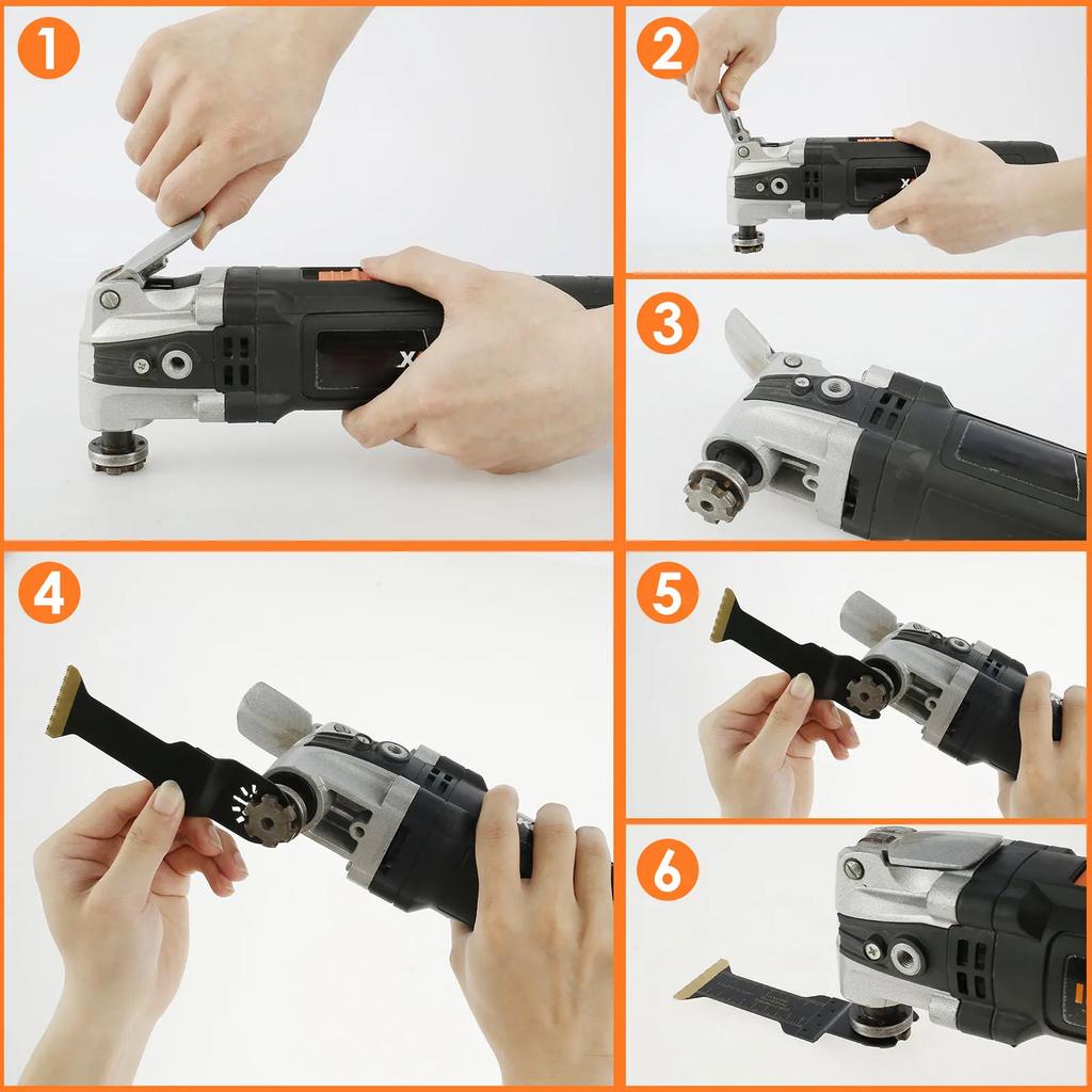 3/6/10PCS Titanium Oscillating Saw Blades Kit, Plunge Cutting Multitool Blades for Metal Wood Nails Screws, Flush Cut Universal