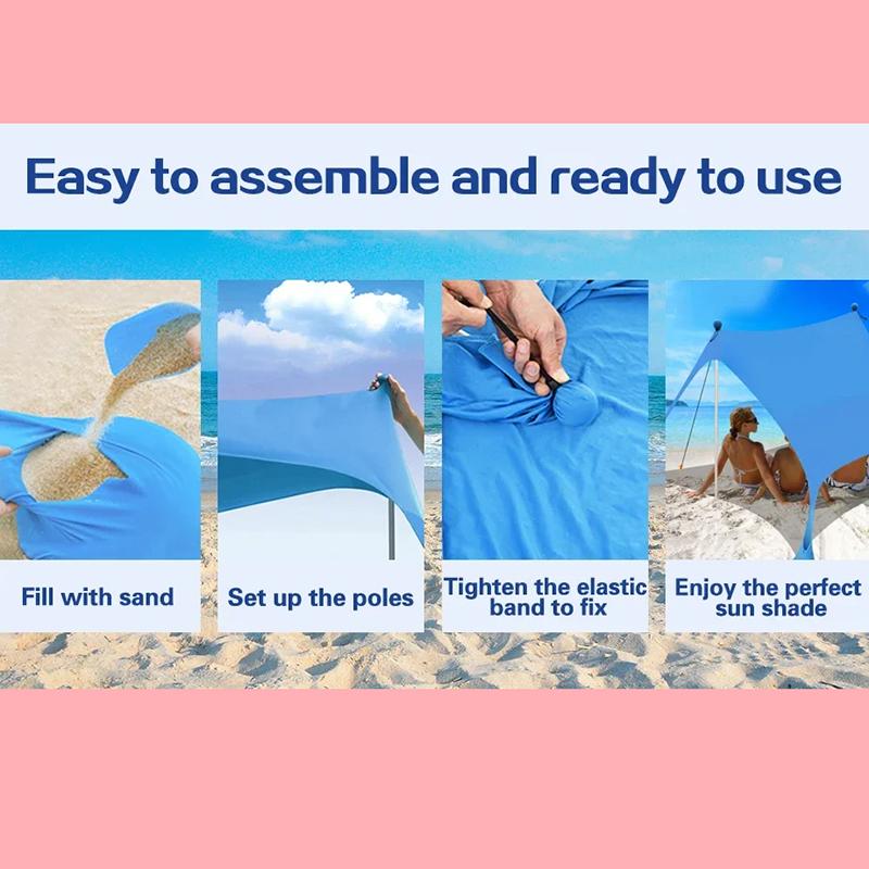 Taşınabilir Kanopi Plaj Çadırı Pop-Up Güneşlik UV Dayanıklı Kamp Yatak Çadırı Rüzgar Geçirmez ve Güneş Kremi Güneş Barınağı Kanopi Bahçe Evi